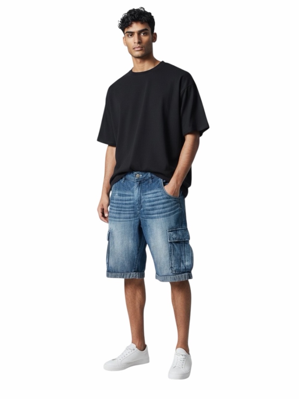Vintage Celio Cargo Men’s Denim Shorts 100%Cotton